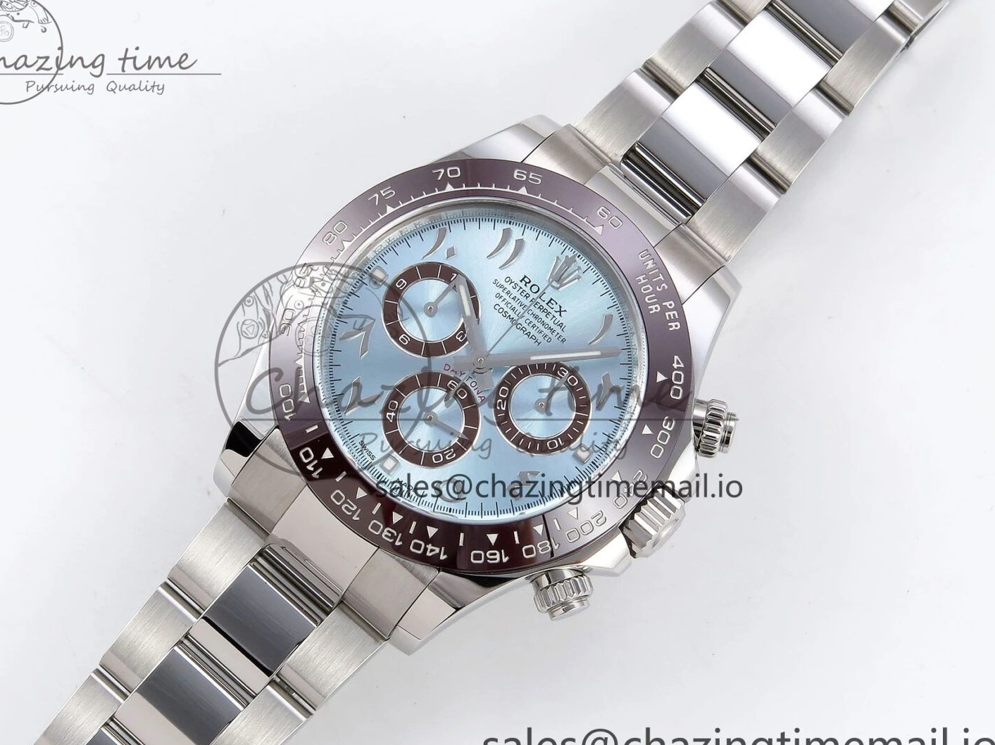 MiroTime 0216 Daytona 116506 Clean 1:1 Best Edition Ice Blue Dial Arabic Markers on SS Bracelet SA4130 V EasyCare 1344